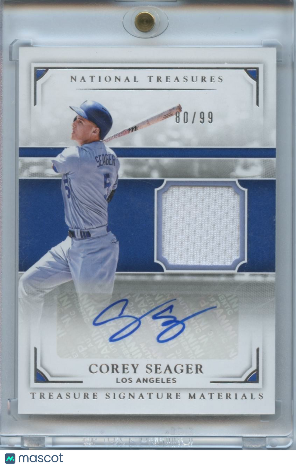 Corey Seager 2017 National Treasures Auto Autograph Jersey Patch Dodgers 80/99