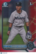 Junior Sanchez 2022 1st Bowman Chrome Red Refractor RC Miami Marlins 1/5