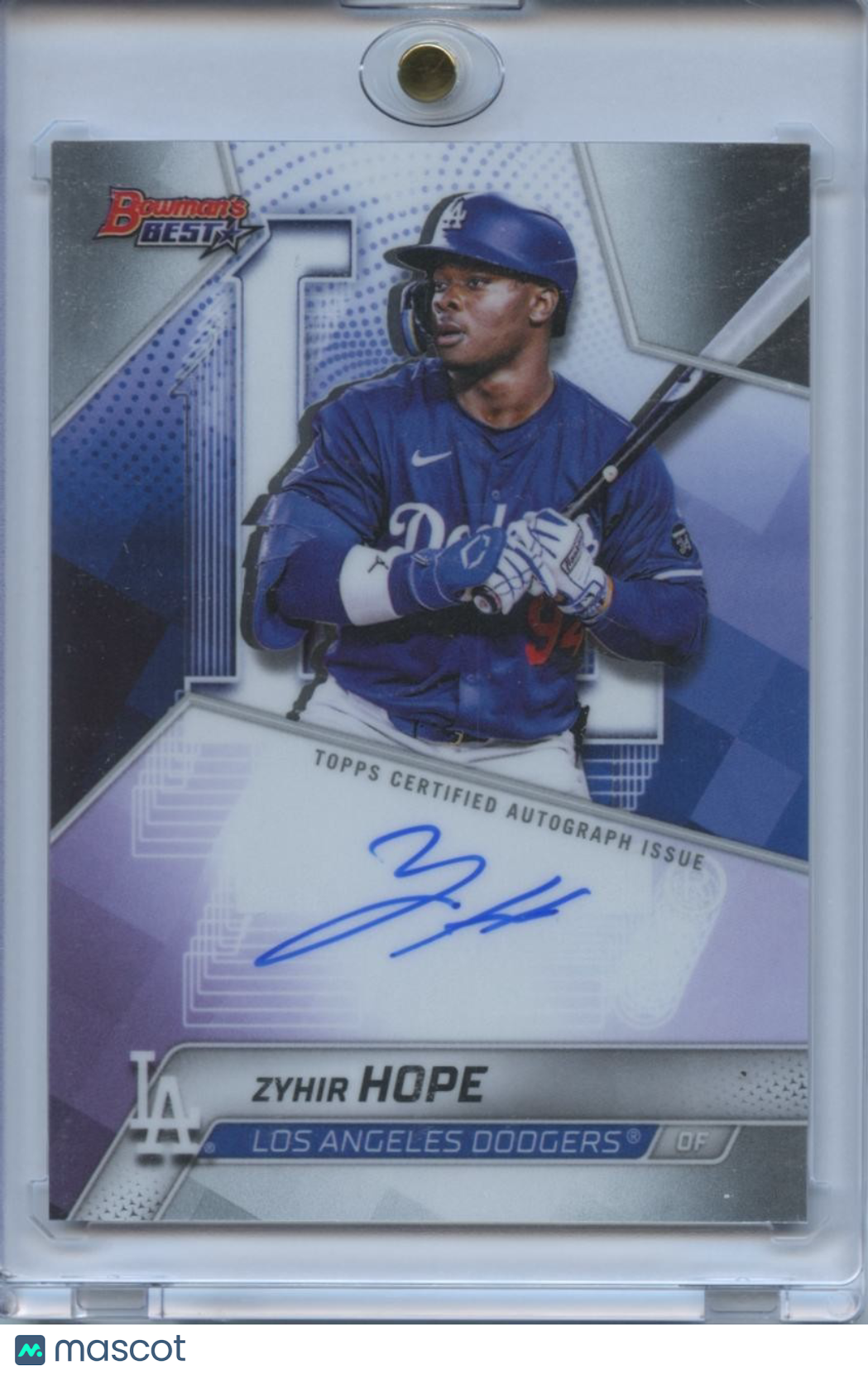 Zyhir Hope 2025 Bowman's Best On Card Auto Autograph RC Los Angeles Dodgers