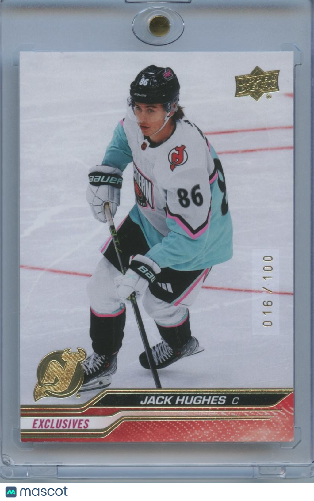 Jack Hughes 2023-24 Upper Deck GOLD New Jersey Devils USA  16/100