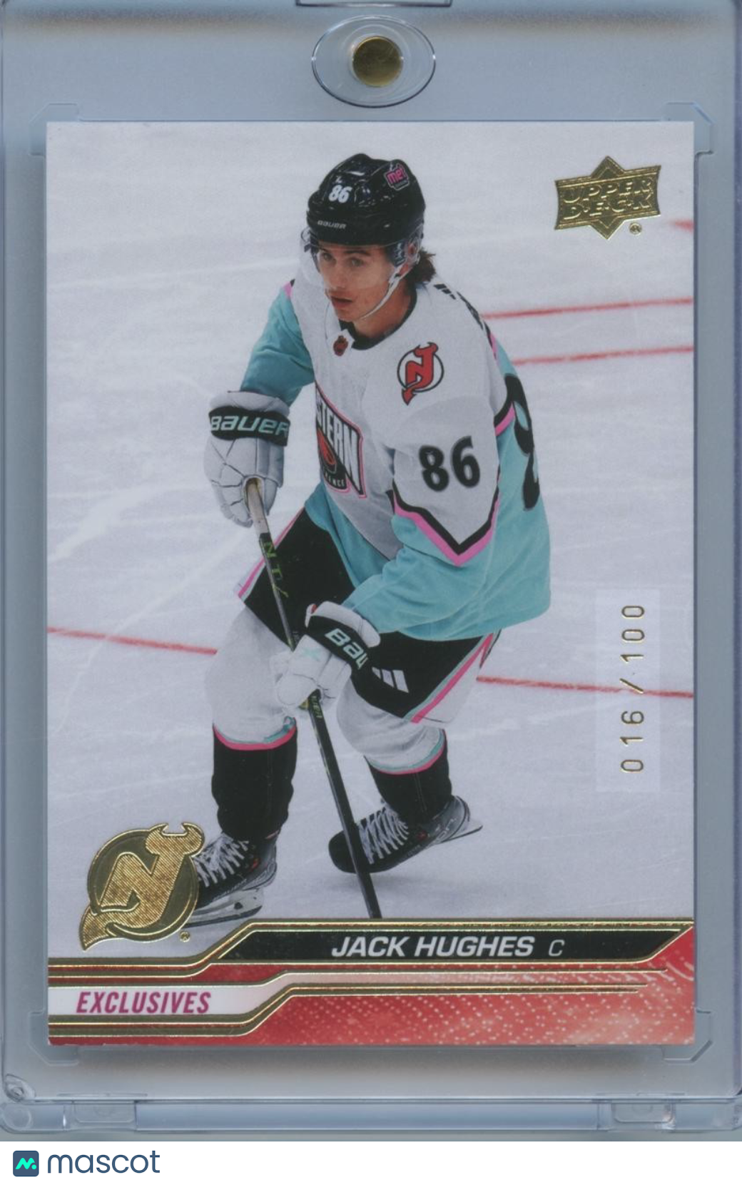 Jack Hughes 2023-24 Upper Deck GOLD New Jersey Devils USA  16/100