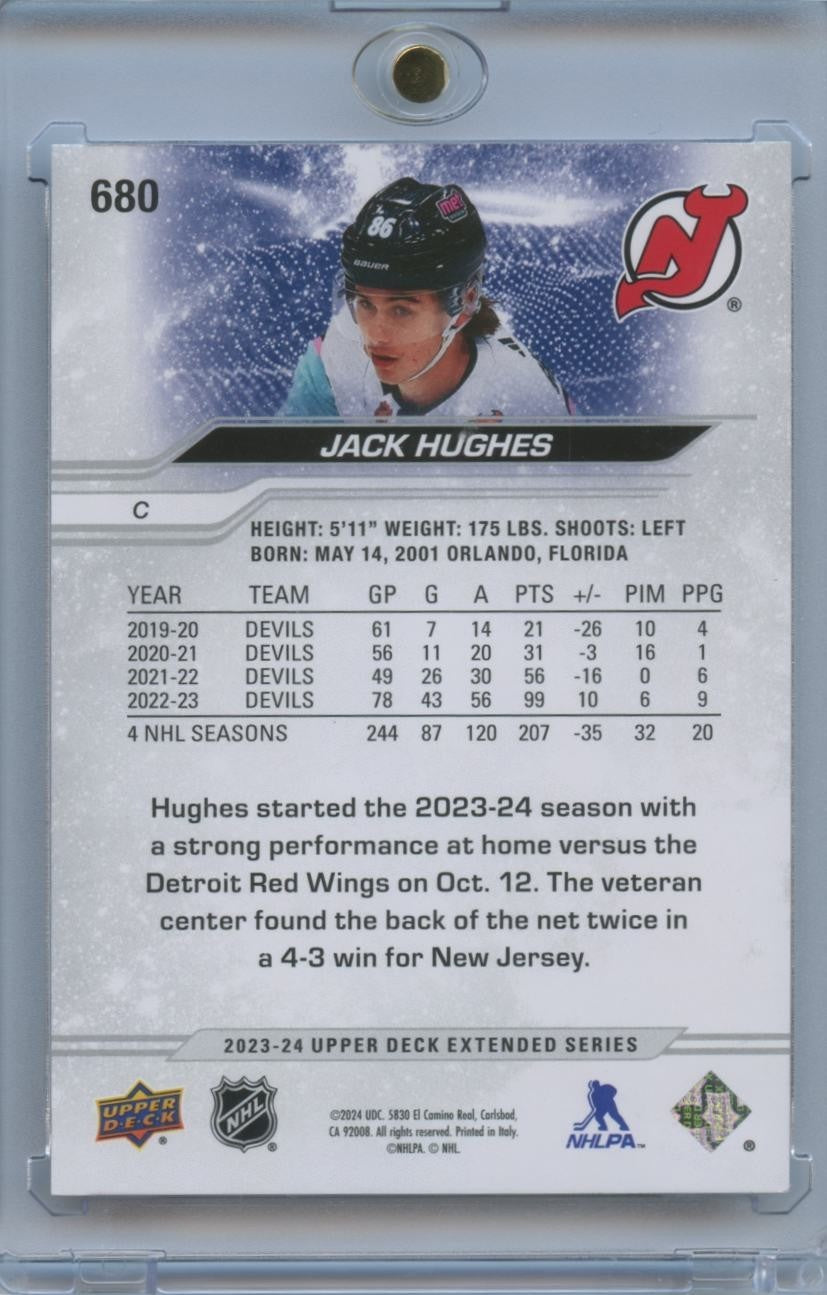 Jack Hughes 2023-24 Upper Deck GOLD New Jersey Devils USA  16/100
