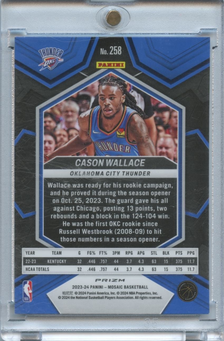 Cason Wallace 2023-24 Mosaic Genssis SSP SHORTPRINT Rookie RC OKC Thunder