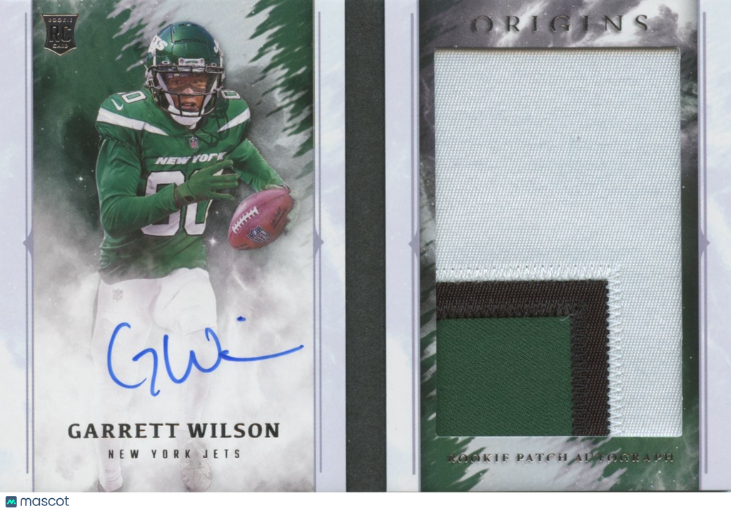 Garrett Wilson 2022 Origins Auto Autograph Patch Booklet RC New York Jets 38/49