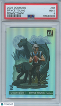 Bryce Young 2023 Donruss DOWNTOWN! SSP CASE HIT Rookie RC Panthers PSA 9