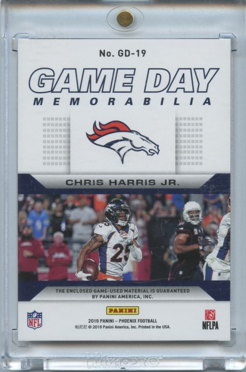 Chris Harris Jr. 2019 Playoff Game Worn Jersey Patch Denver Broncos 37/50