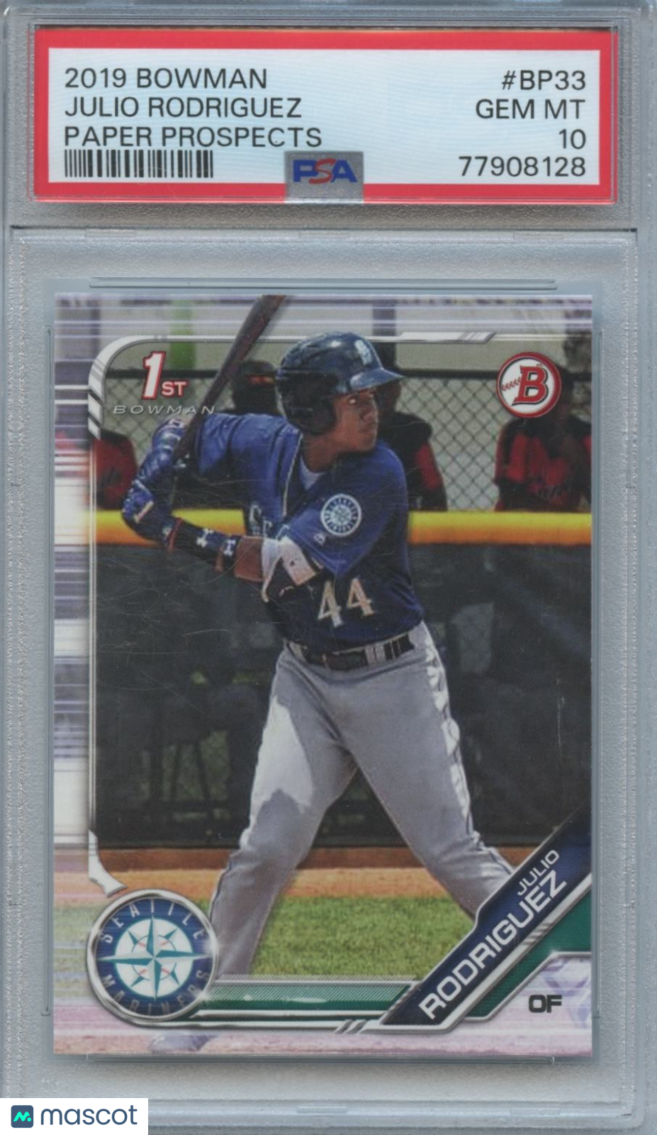 Julio Rodriguez 2019 Bowman 1st Rookie RC Seattle Mariners #BP33 PSA 10