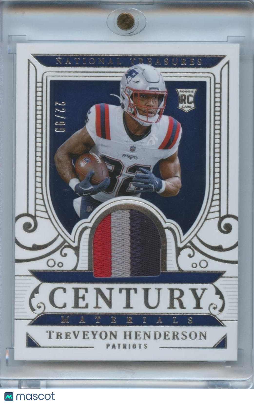 Treveyon Henderson 2025 National Treasures 3 Color Patch RC NE Patriots 22/99