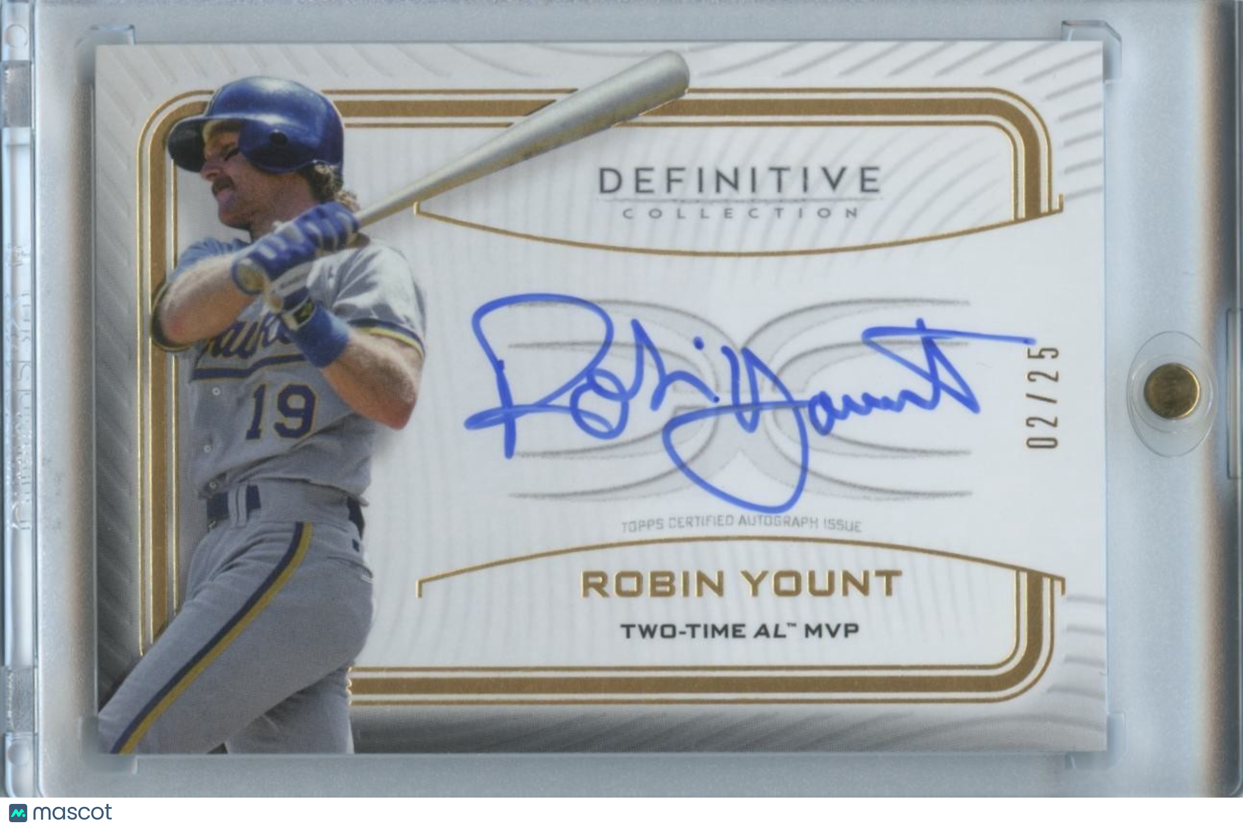 Robin Yount 2023 Definitive On Card Auto Autograph Milwaukee Brewers 2/25