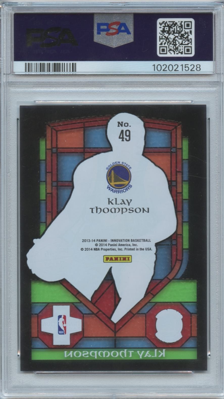 Klay Thompson 2013-14 Panini Innovation Stained Glass CASE HIT Warriors PSA 10