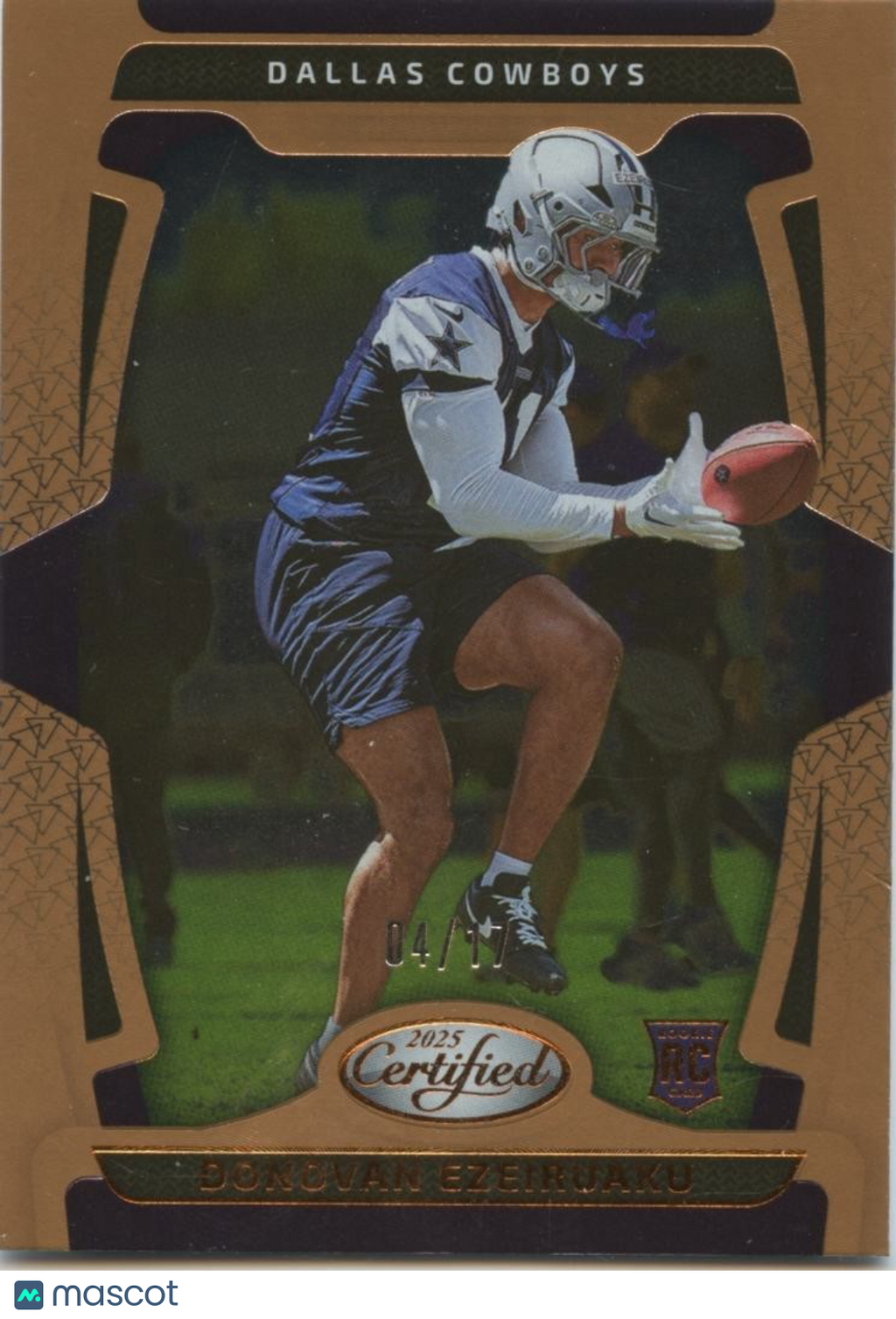 Donovan Ezeiruaku 2025 Certified Mirror Bronze SSP Rookie RC Dallas Cowboys 4/17