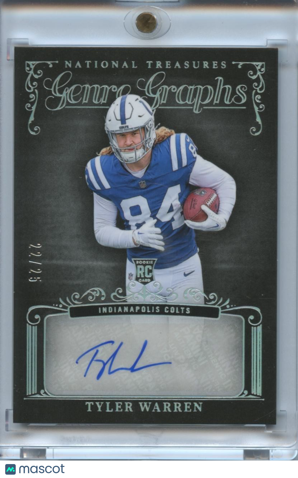 Tyler Warren 2025 National Treasures Auto Autograph RC Rookie Colts 22/25