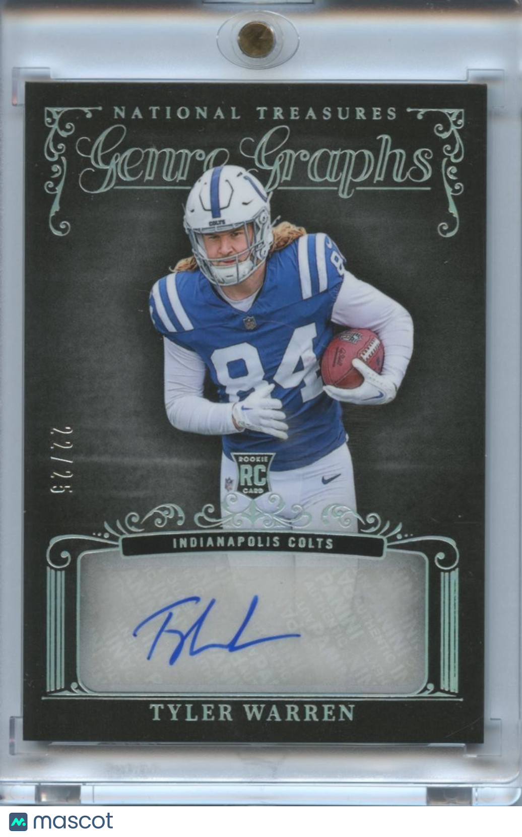 Tyler Warren 2025 National Treasures Auto Autograph RC Rookie Colts 22/25