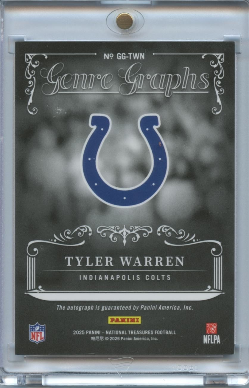 Tyler Warren 2025 National Treasures Auto Autograph RC Rookie Colts 22/25