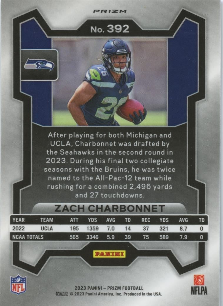 Zach Charbonnet 2023 Prizm Retail Red Prizm SSP Rookie RC Seahawks #392