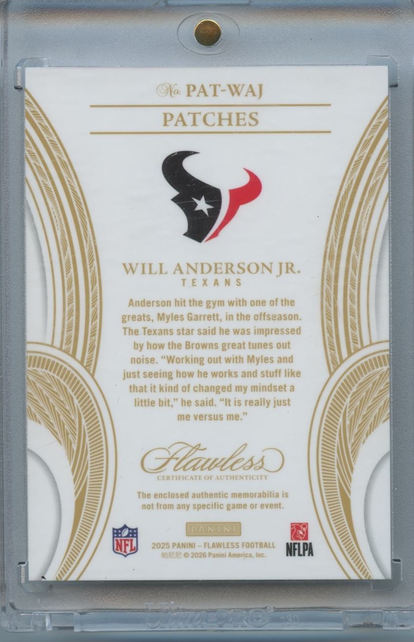 Will Anderson Jr. 2025 Flawless LOGO Patch Houston Texans 4/15