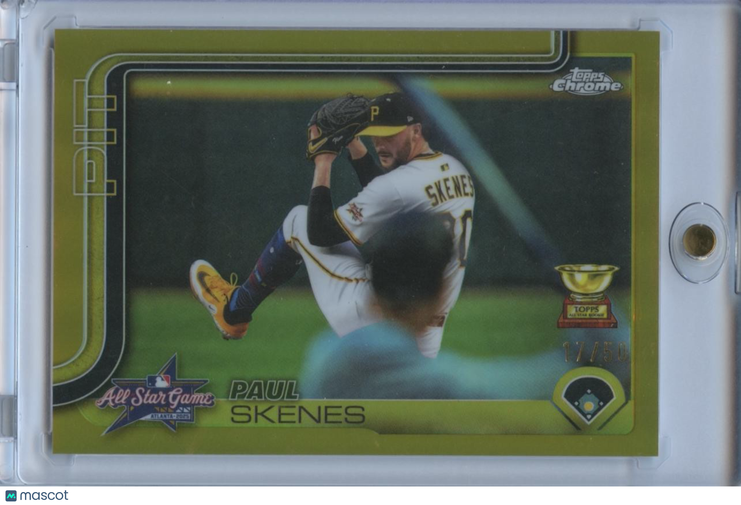 Paul Skenes 2025 Topps Chrome GOLD Refractor Image Variation SSP Pirates 17/50
