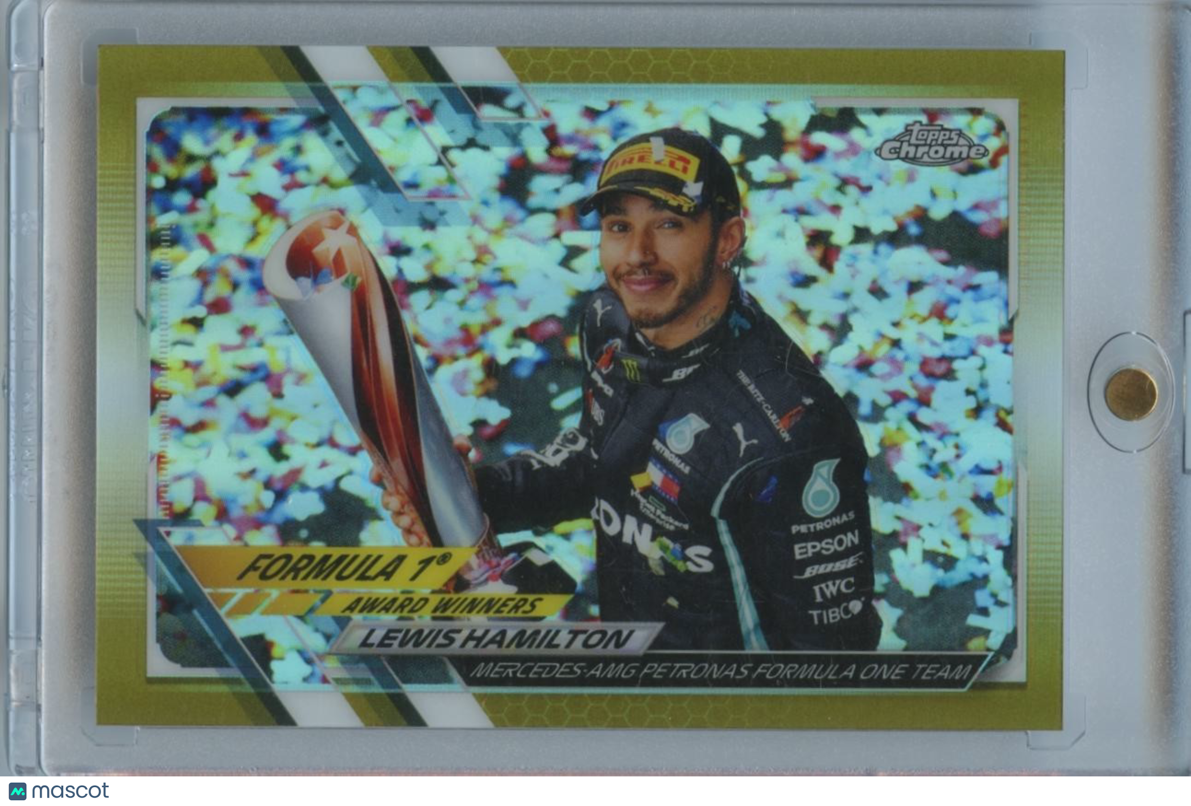 Lewis Hamilton 2021 Topps Chrome GOLD Refractor Formula 1 Mercedes Ferrari 34/50