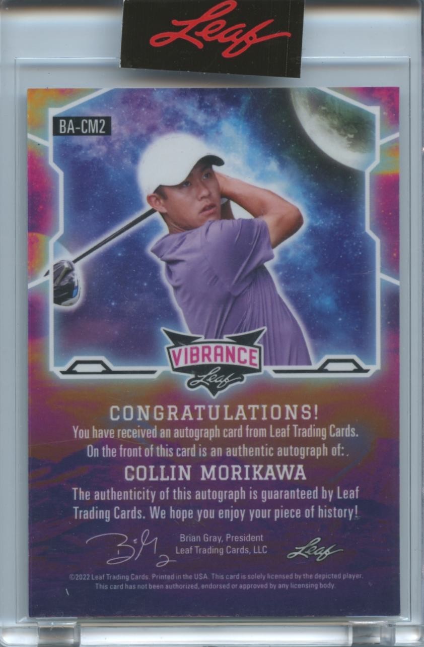 Collin Morikawa 2022 Leaf Vibrance Auto Autograph Black Ice GOLF