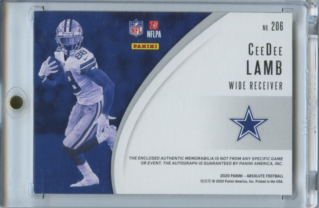 Ceedee Lamb 2020 Absolute Auto Autograph Patch RC Dallas Cowboys 44/99