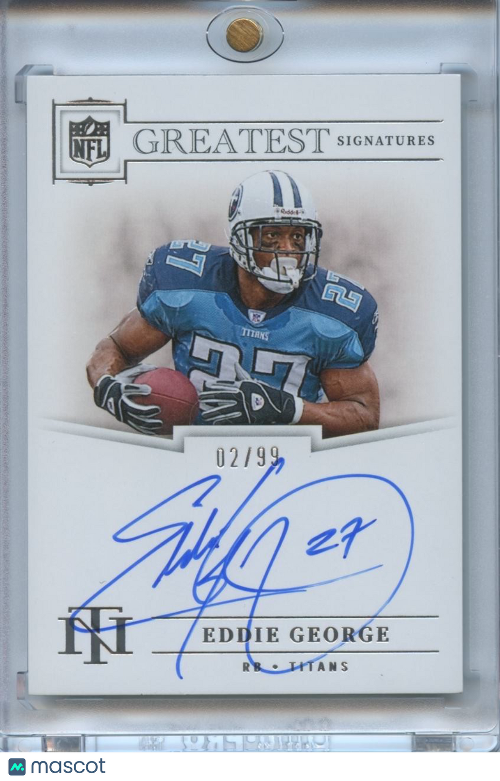 Eddie George 2024 National Treasures On Card Autograph Tennessee Titans 2/99