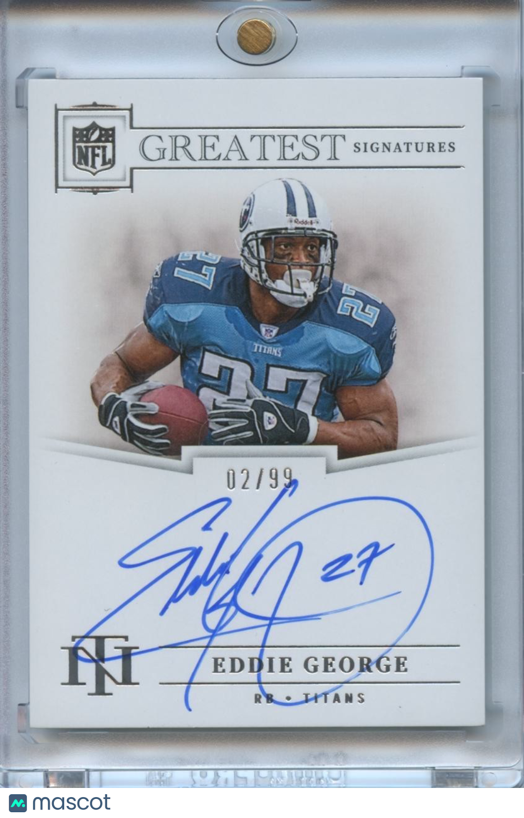 Eddie George 2024 National Treasures On Card Autograph Tennessee Titans 2/99