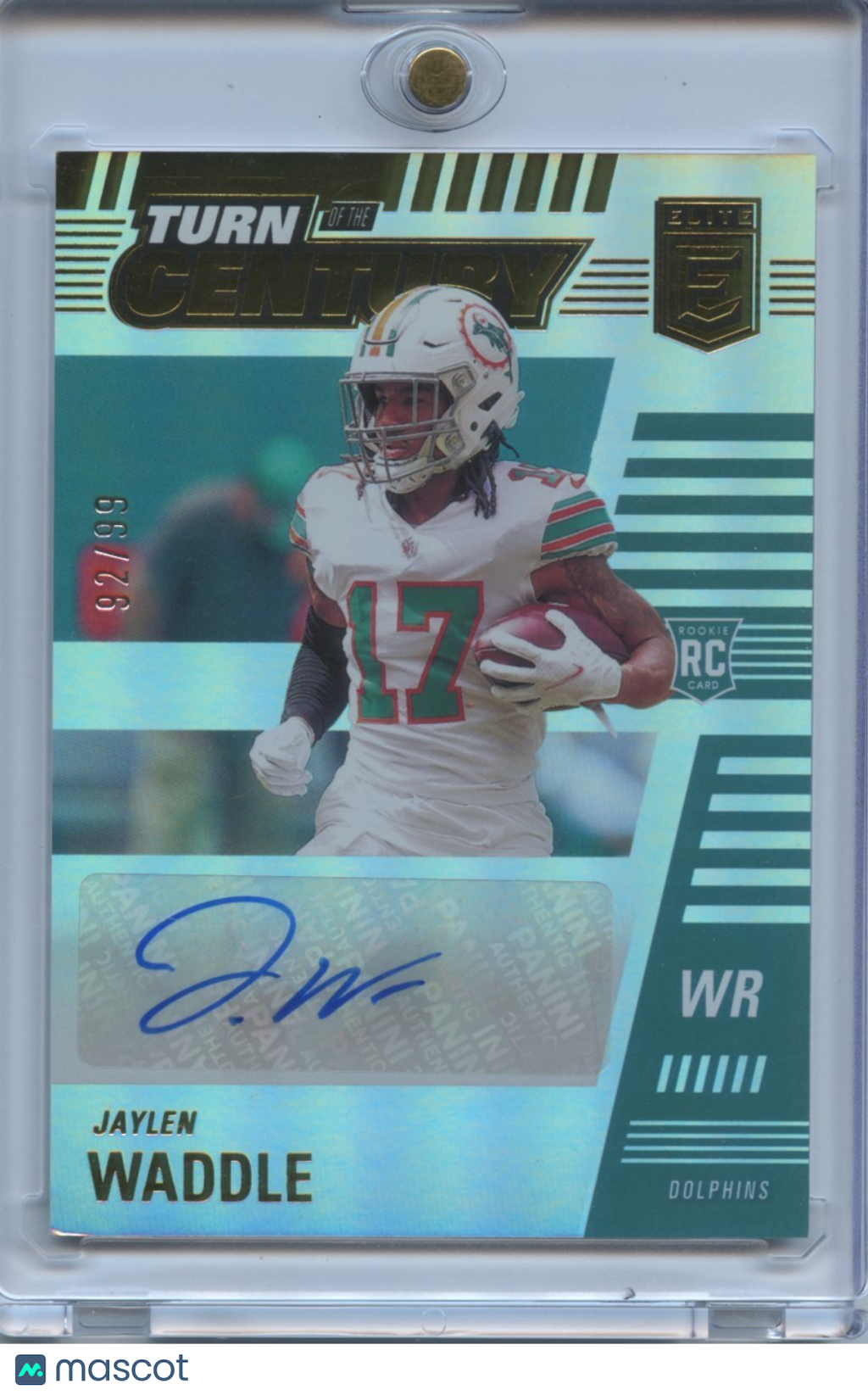 Jaylen Waddle 2021 Elite Auto Autograph RC Rookie Miami Dolphins 92/99