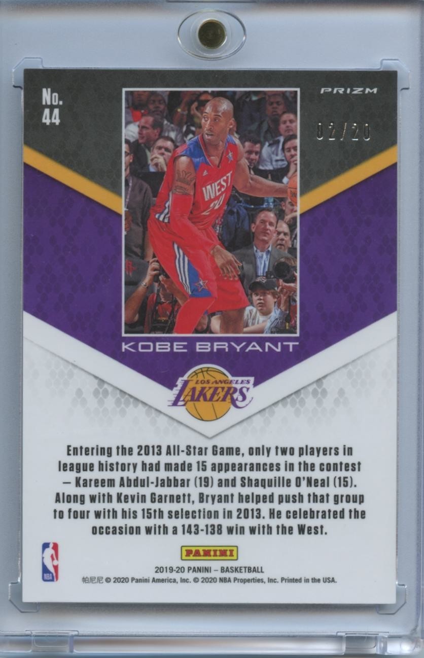 Kobe Bryant 2019-20 Panini Career Highlights SSP Los Angeles Lakers 2/20 #44