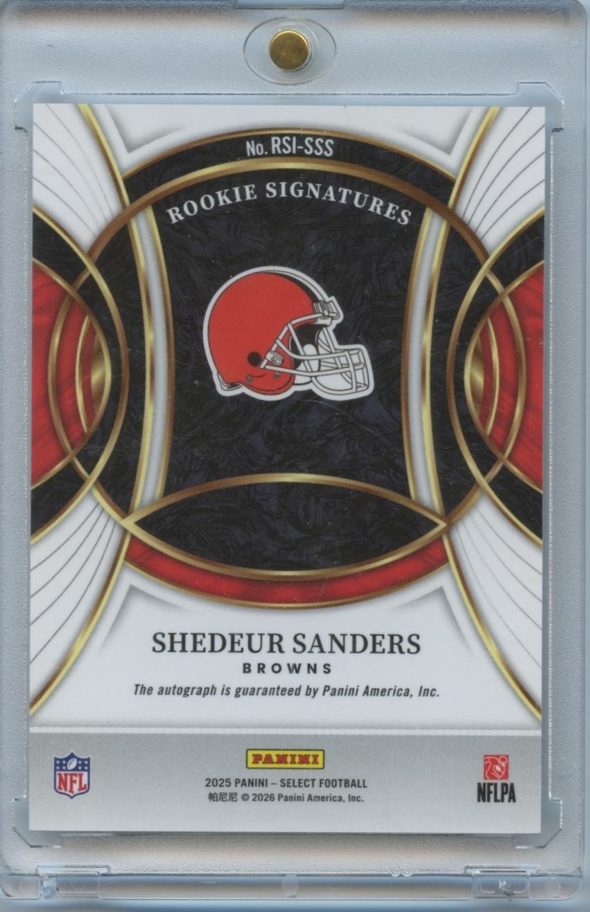 Shedeur Sanders 2025 Select Auto Autograph Rookie RC Cleveland Browns