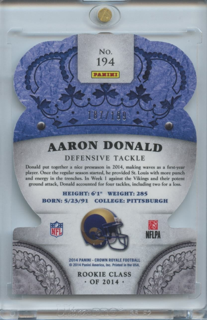 Aaron Donald 2014 Crown Royale Holo Silver Rookie RC Los Angeles Rams 187/199