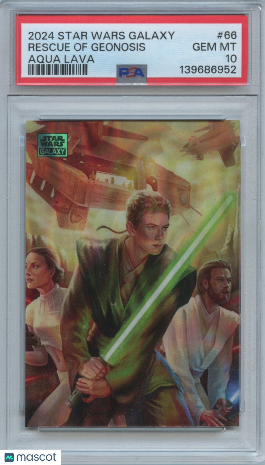 Rescue of Geonosis 2024 Topps Chrome Galaxy Star Wars Aqua Lava 133/175 PSA 10