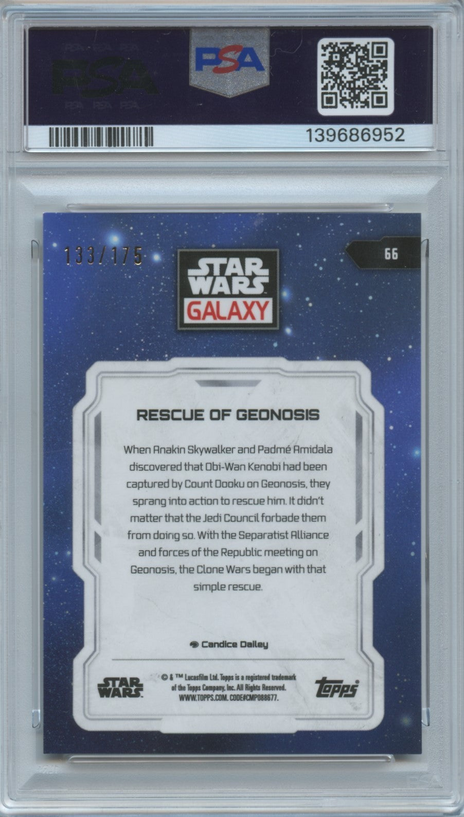 Rescue of Geonosis 2024 Topps Chrome Galaxy Star Wars Aqua Lava 133/175 PSA 10