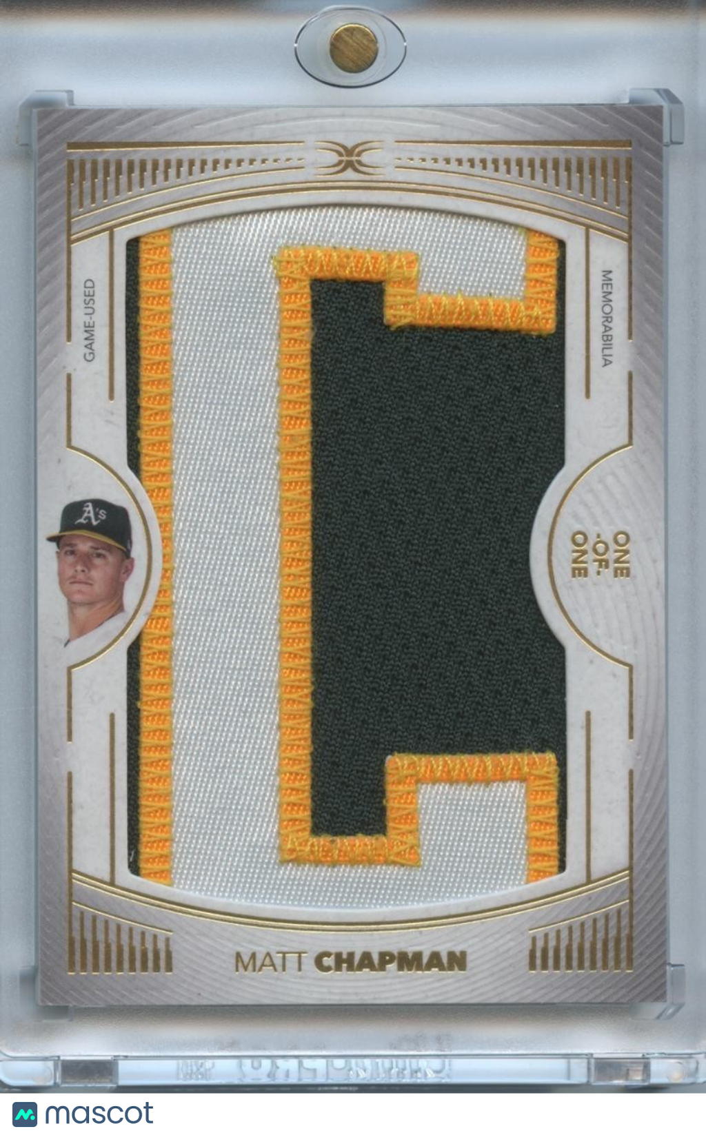 Matt Chapman 2021 Definitive Game Worn Nameplate Patch Athletics 1/1