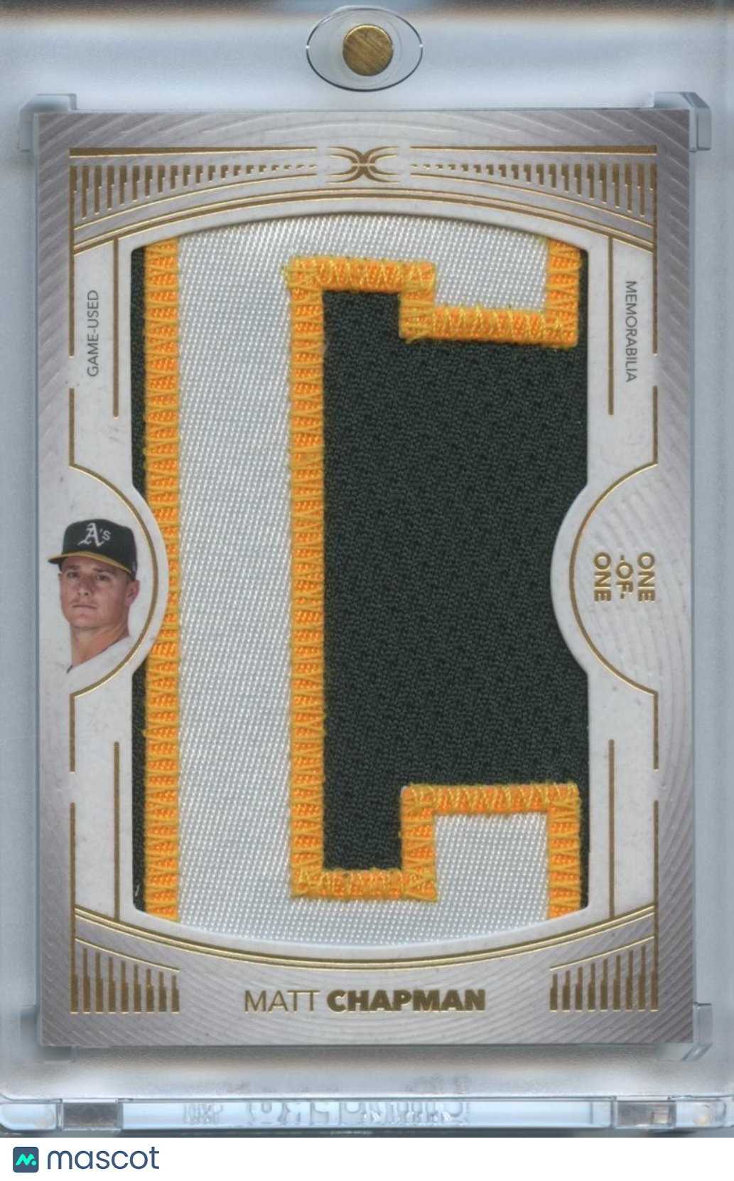 Matt Chapman 2021 Definitive Game Worn Nameplate Patch Athletics 1/1
