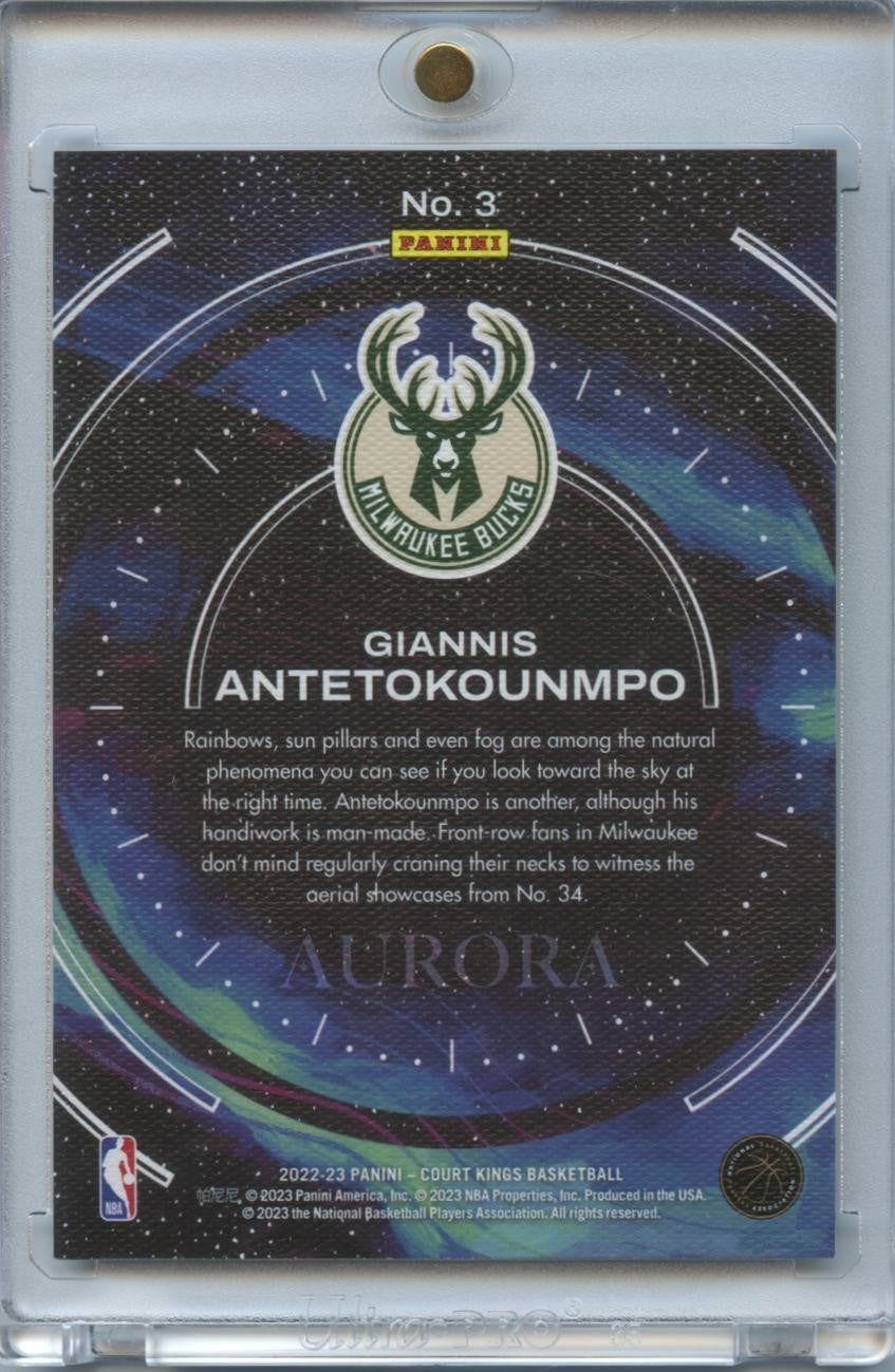 Giannis Antetokounmpo 2022-23 Court Kings Aurora SSP CASE HIT Milwaukee Bucks