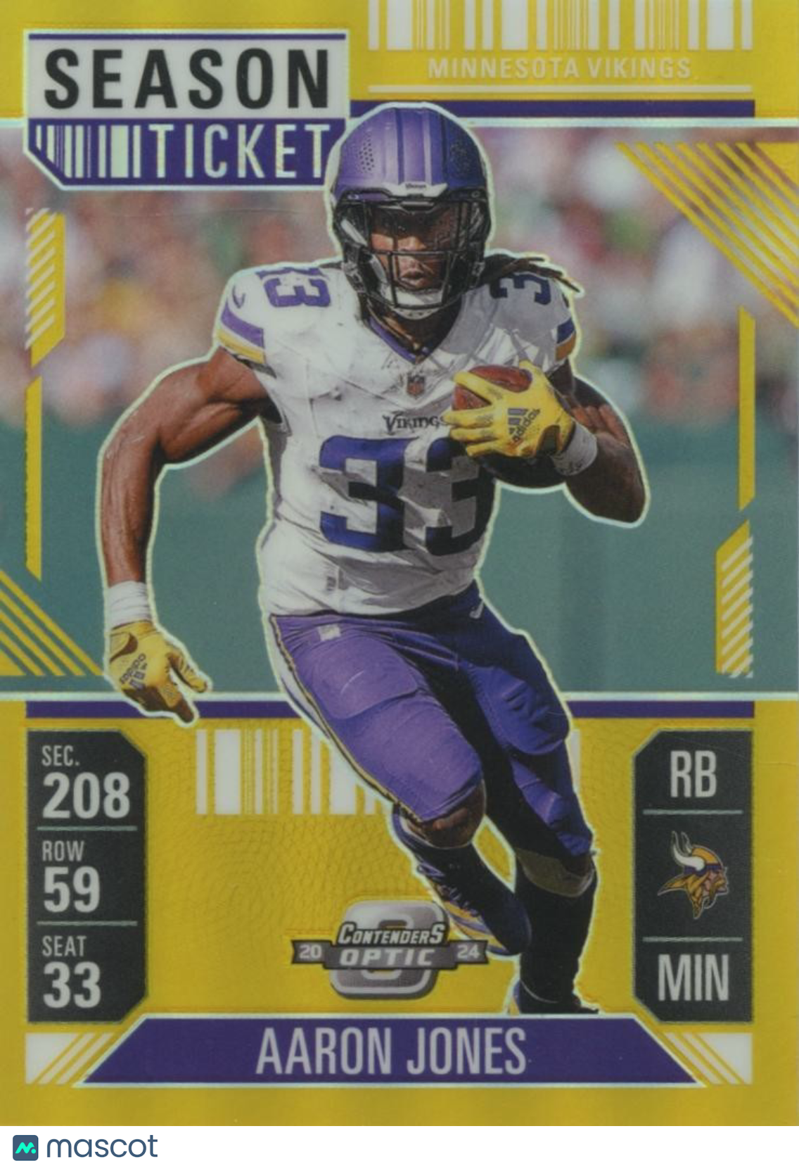 Aaron Jones 2024 Contenders Optic GOLD Prizm Minnesota Vikings 8/10