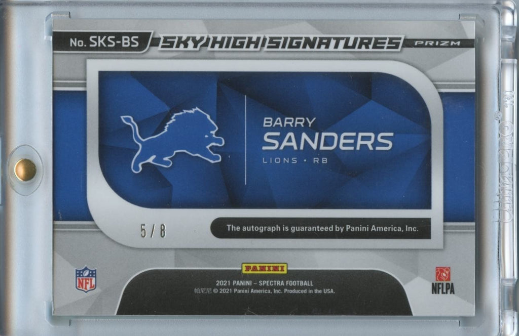 Barry Sanders 2021 Spectra Sky High Auto Autograph SSP Detroit Lions 5/8