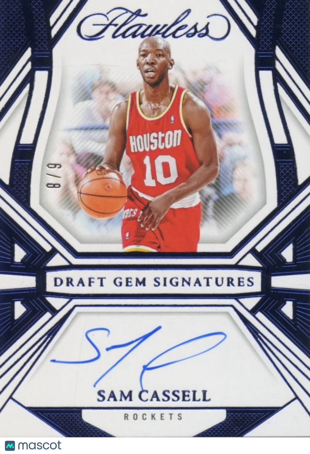 Sam Cassell 2023-24 Flawless Blue Auto Autograph Houston Rockets 6/8