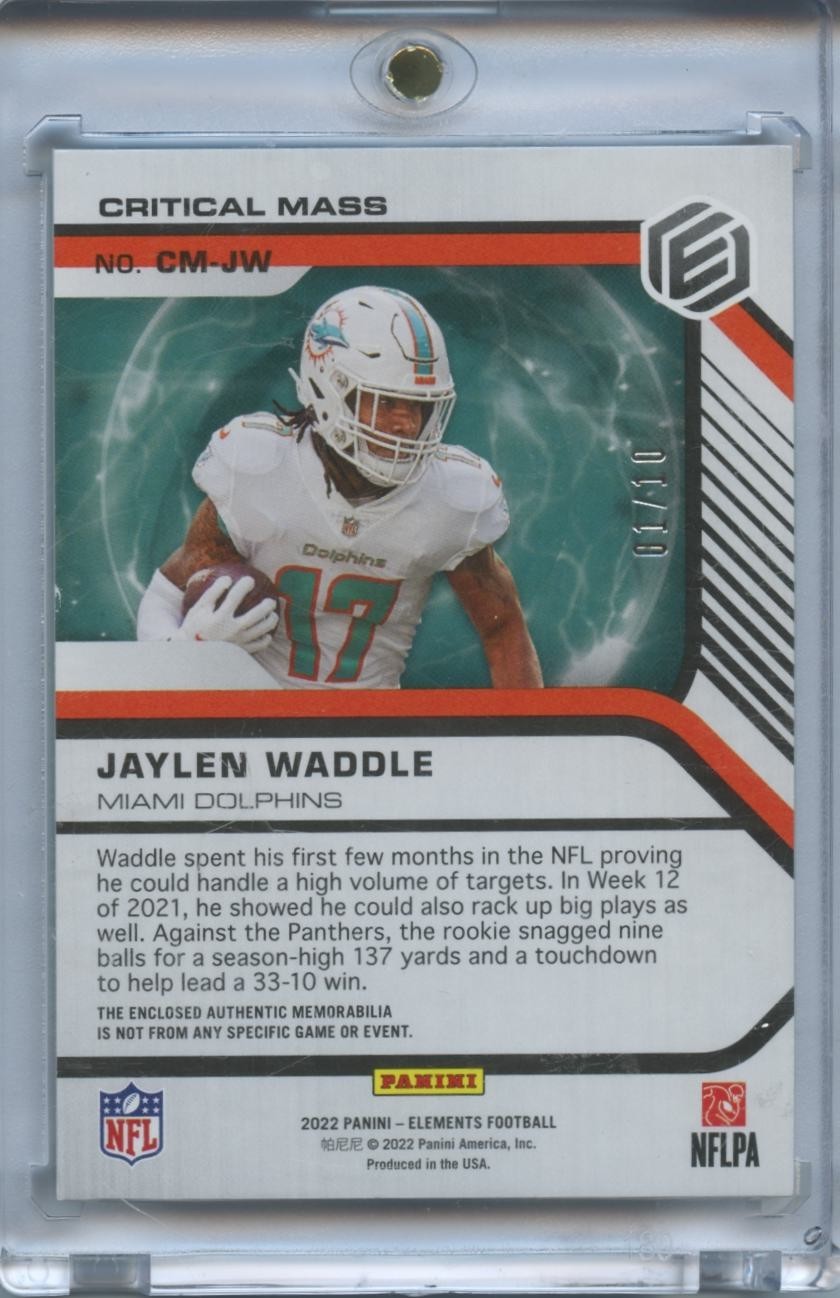 Jaylen Waddle 2022 Elements LOGO Patch Miami Dolphins 1/10