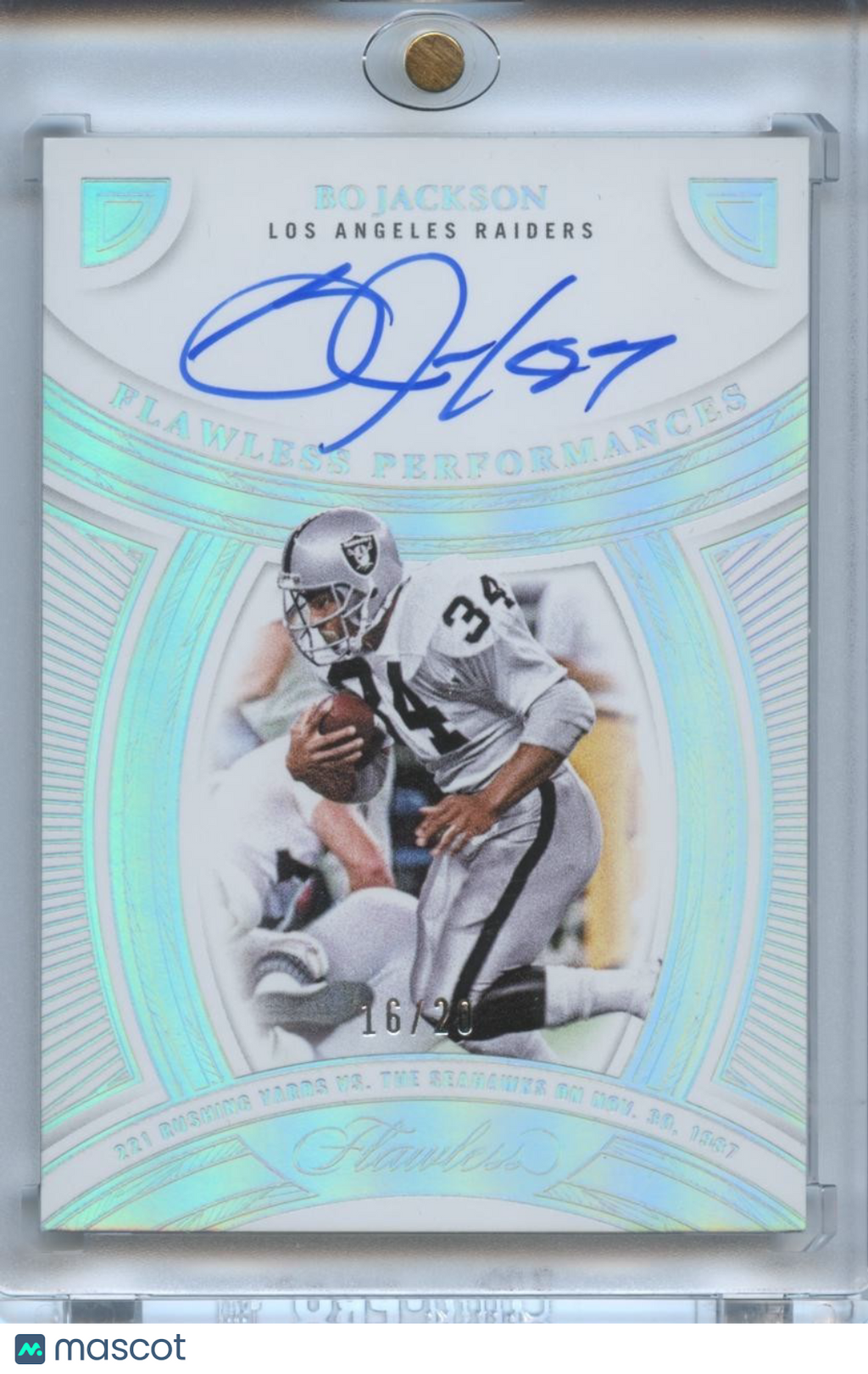 Bo Jackson 2025 Flawless On Card Auto Autograph Oakland Raiders 16/20