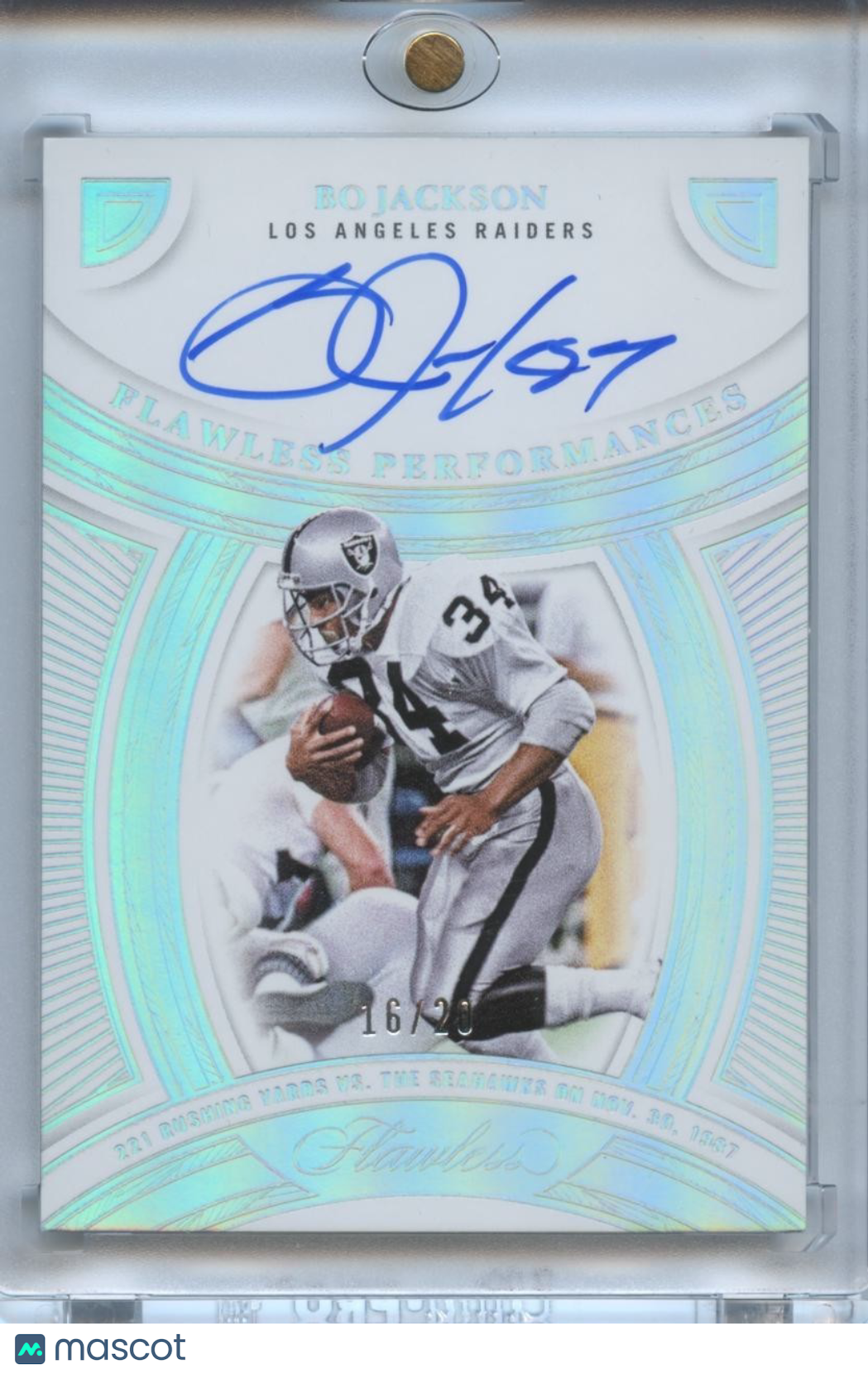 Bo Jackson 2025 Flawless On Card Auto Autograph Oakland Raiders 16/20