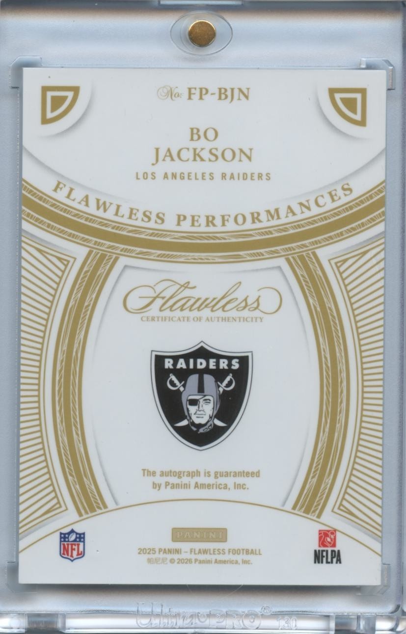 Bo Jackson 2025 Flawless On Card Auto Autograph Oakland Raiders 16/20
