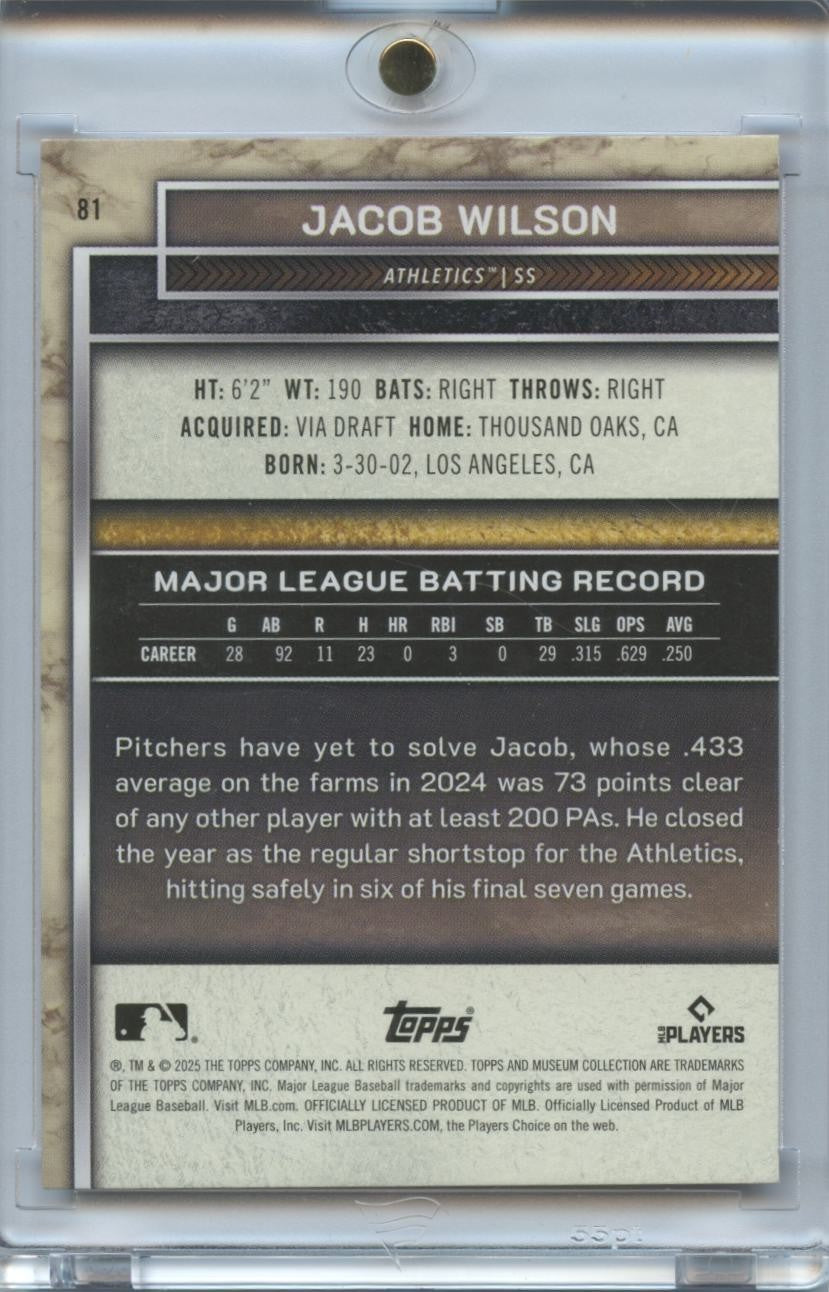 Jacob Wilson 2025 Museum Collection Red Rookie RC Athletics 25/75