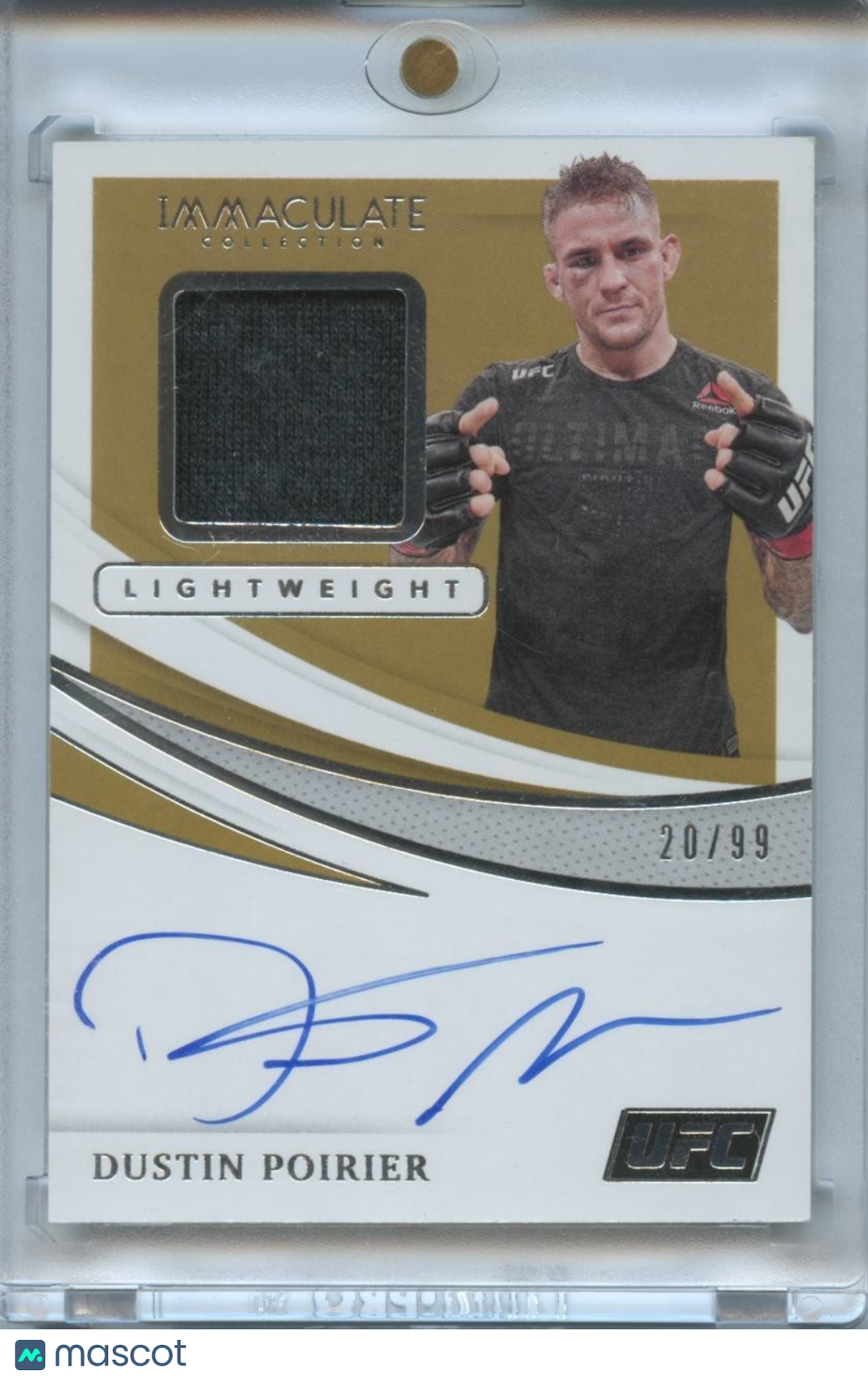 Dustin Poirier 2021 Immaculate Auto Autograph Fighter Worn Patch UFC MMA 20/99