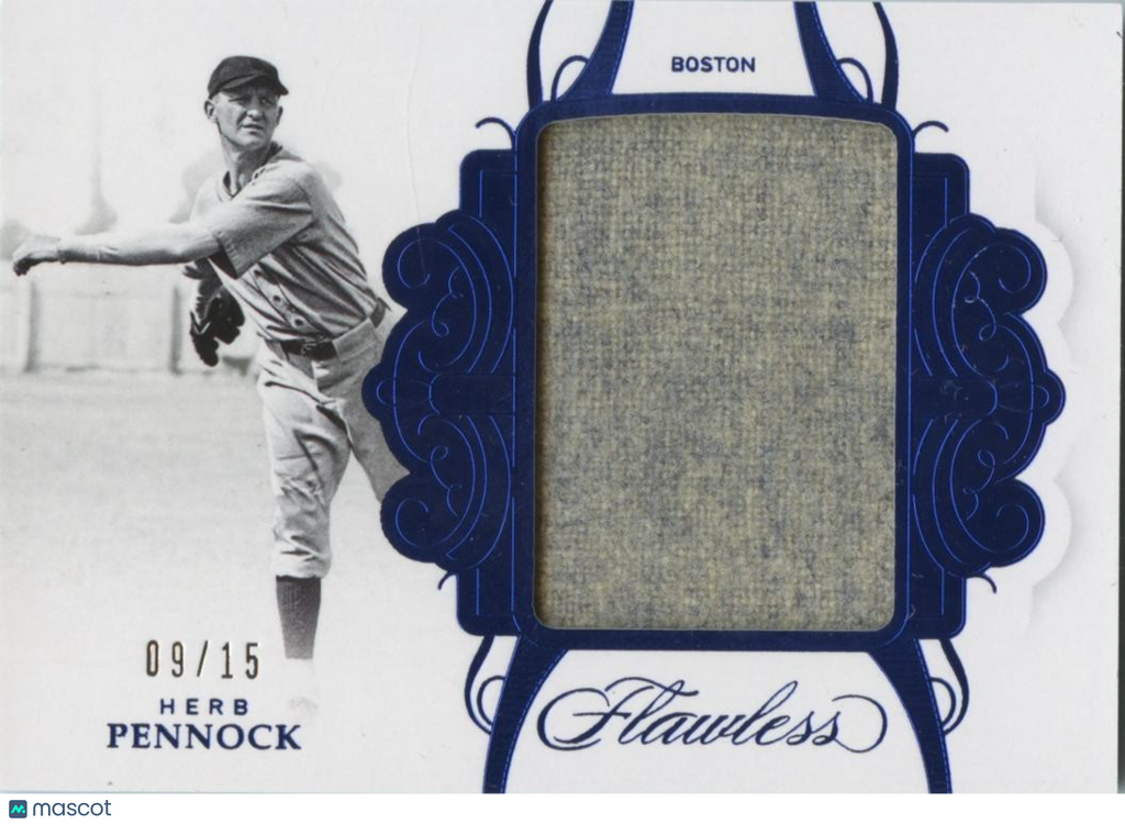 Herb Pennock 2018 Flawless Game Worn Jersey Patch Boston Red Sox 9/15