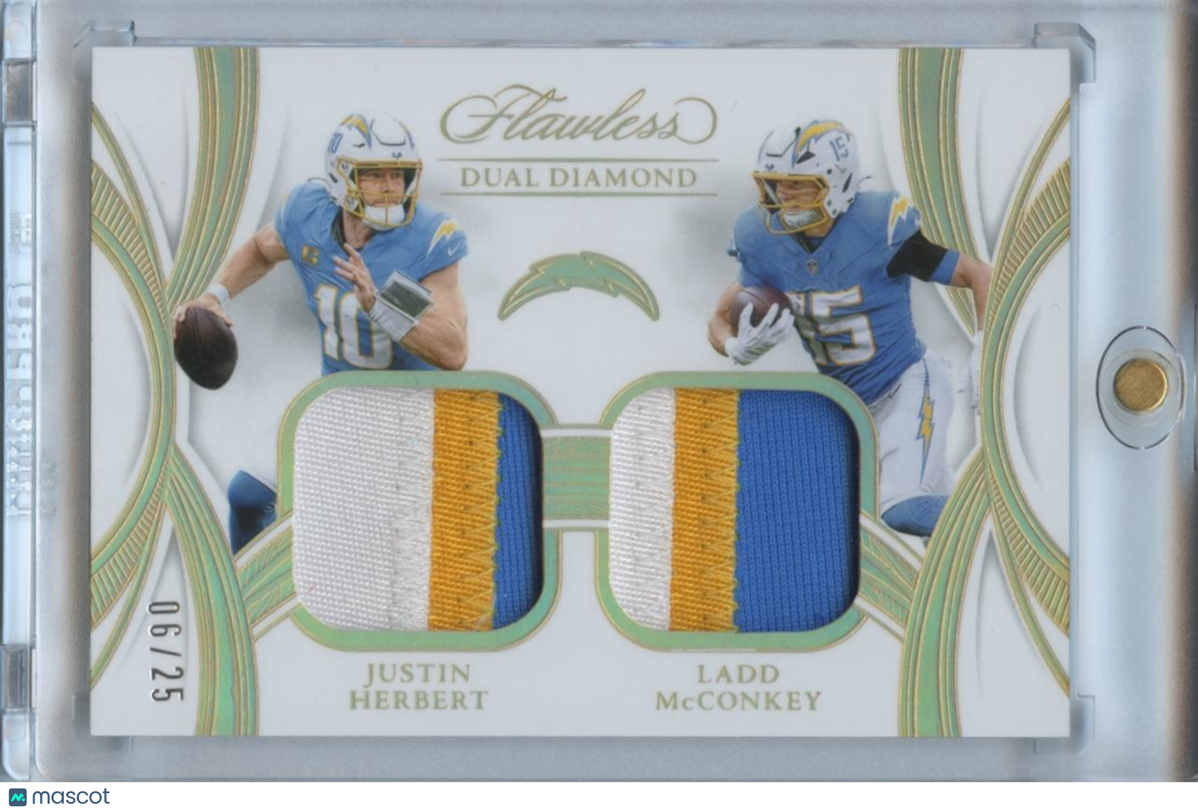 Justin Herbert / Ladd Mcconkey 2025 Flawless Dual Patch Los Angeles Chargers /25