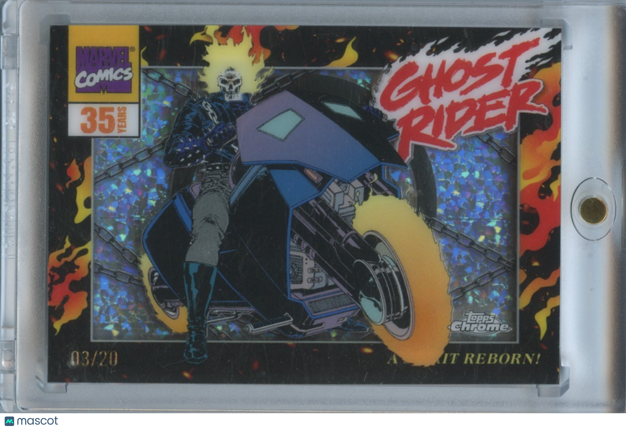Ghost Rider 2025 Topps Chrome Marvel Comincs 35 Years Shaddowbox 3/20 CASE HIT