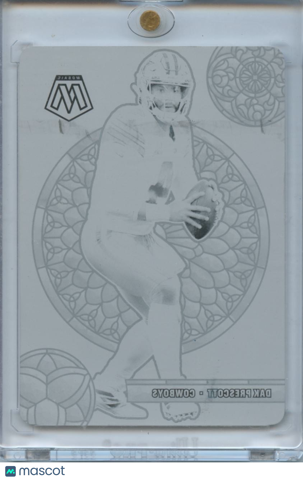 Dak Prescott 2021 Mosaic Stained Glass Printing Plate 1/1 Dallas Cowboys