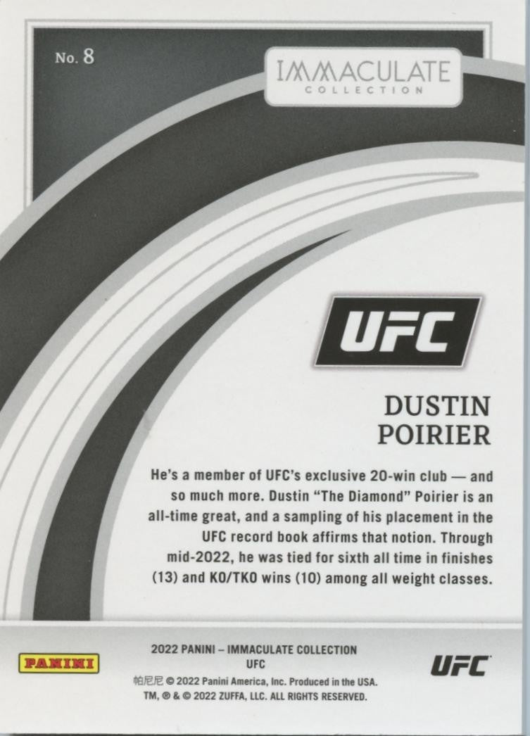 Dustin Poirier 2022 Immaculate GOLD Parallel Card UFC MMA 7/10 #8
