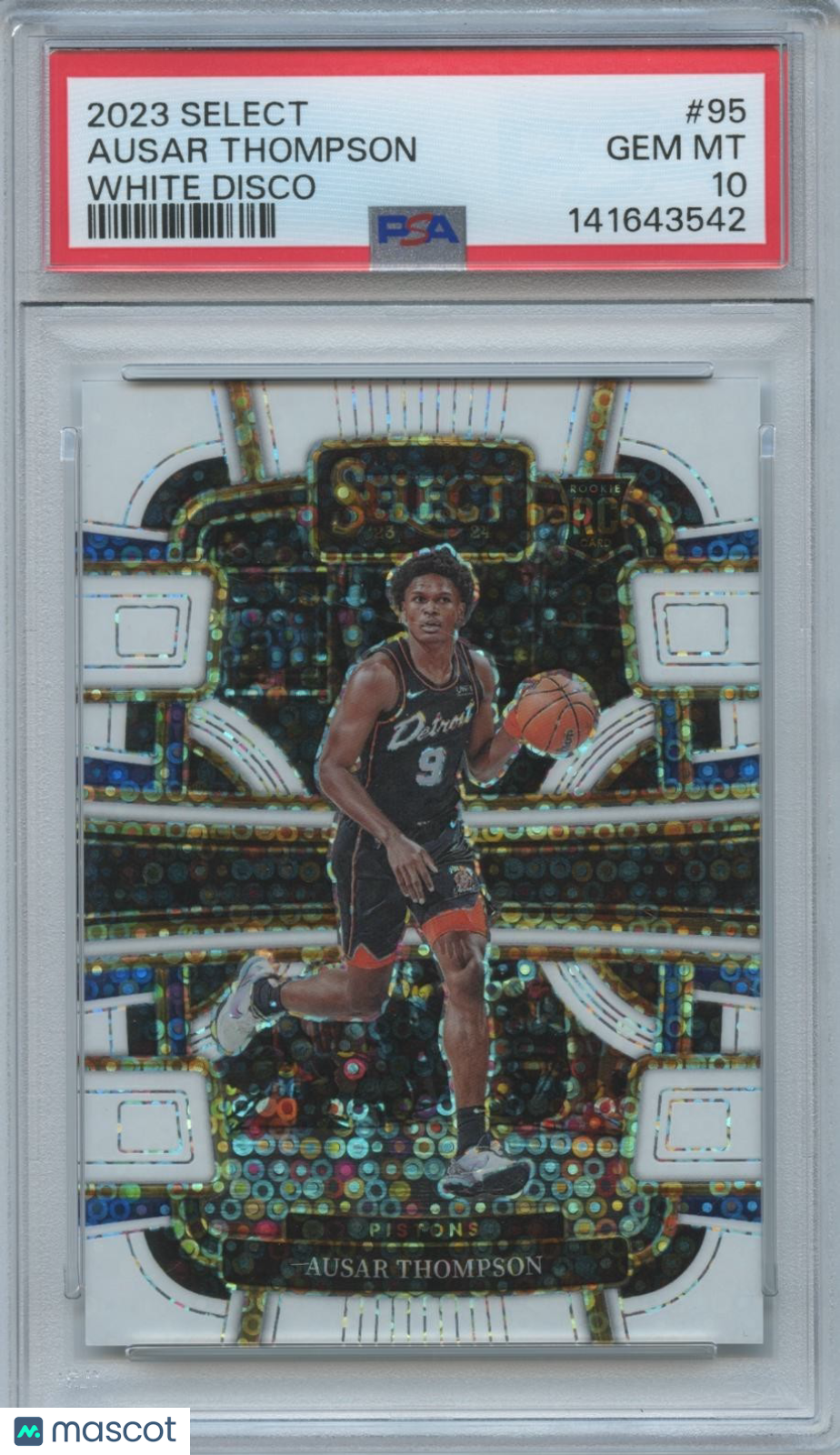 Ausar Thompson 2023-24 Select White Disco Prizm Rokie RC Pistons 29/75 PSA 10
